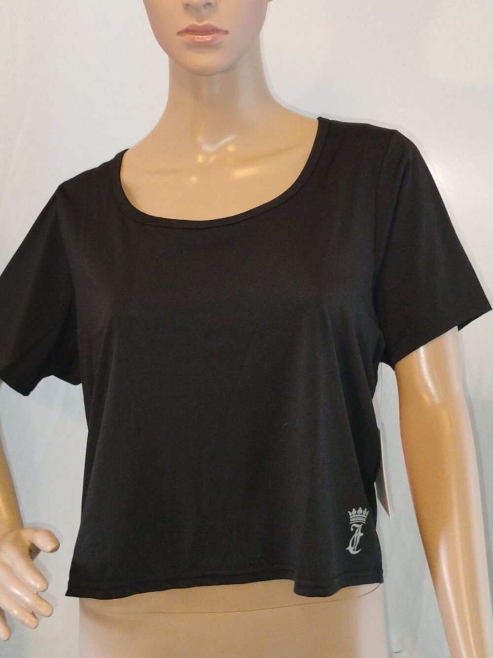 Juicy Couture Sport | Black Beauty Short Sleeve Workout Top | XL | Nwt